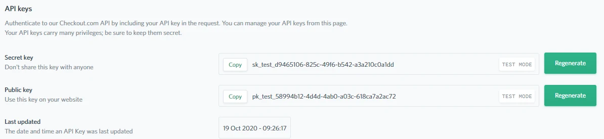 Checkout.com Channel API Keys